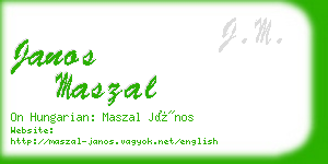 janos maszal business card